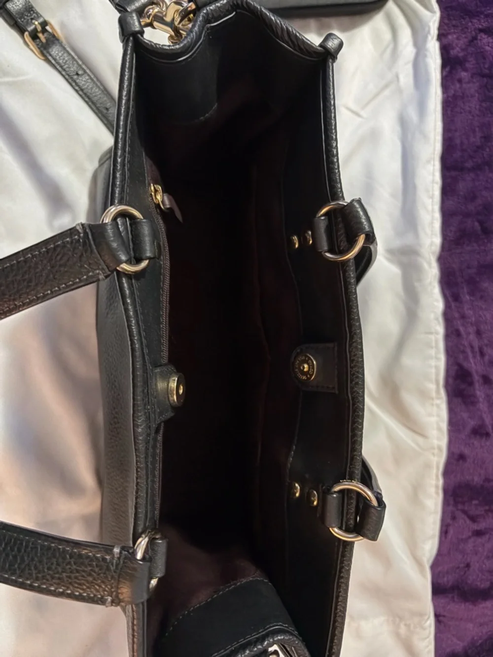 Coach Black Leather Satchel with Gold Hardware - Picture 4 of 5